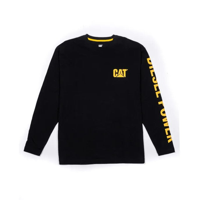 CAT Men's Diesel Powered Graphic Long Sleeve T-Shirt Long Sleeve T-Shirts CAT Black 2XL Reg