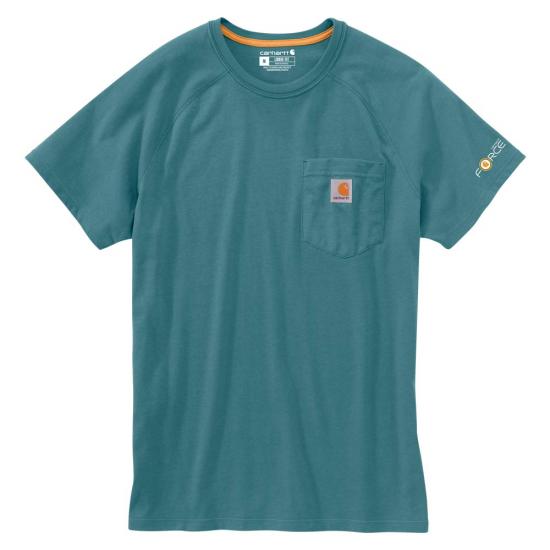 Carhartt Men&#39;s Force® Delmont Short Sleeve T-Shirt_Blue Spruce - Work World - Workwear, Work Boots, Safety Gear