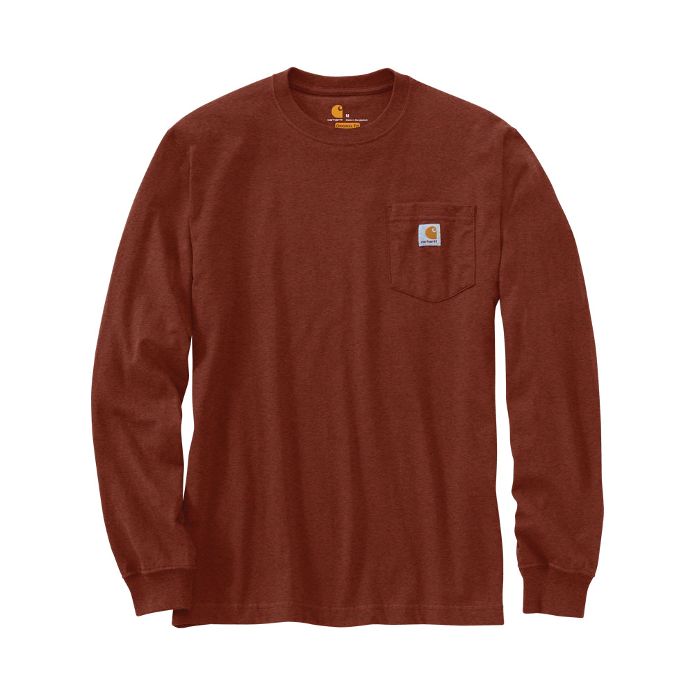 Carhartt Men&#39;s Long Sleeve Pocket T-Shirt_Iron Ore Heather - Work World - Workwear, Work Boots, Safety Gear