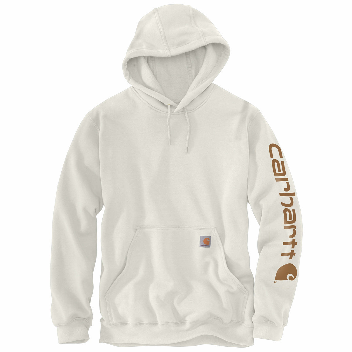 Carhartt Men&#39;s Signature Logo Hooded Pullover Sweatshirt_Malt - Work World - Workwear, Work Boots, Safety Gear