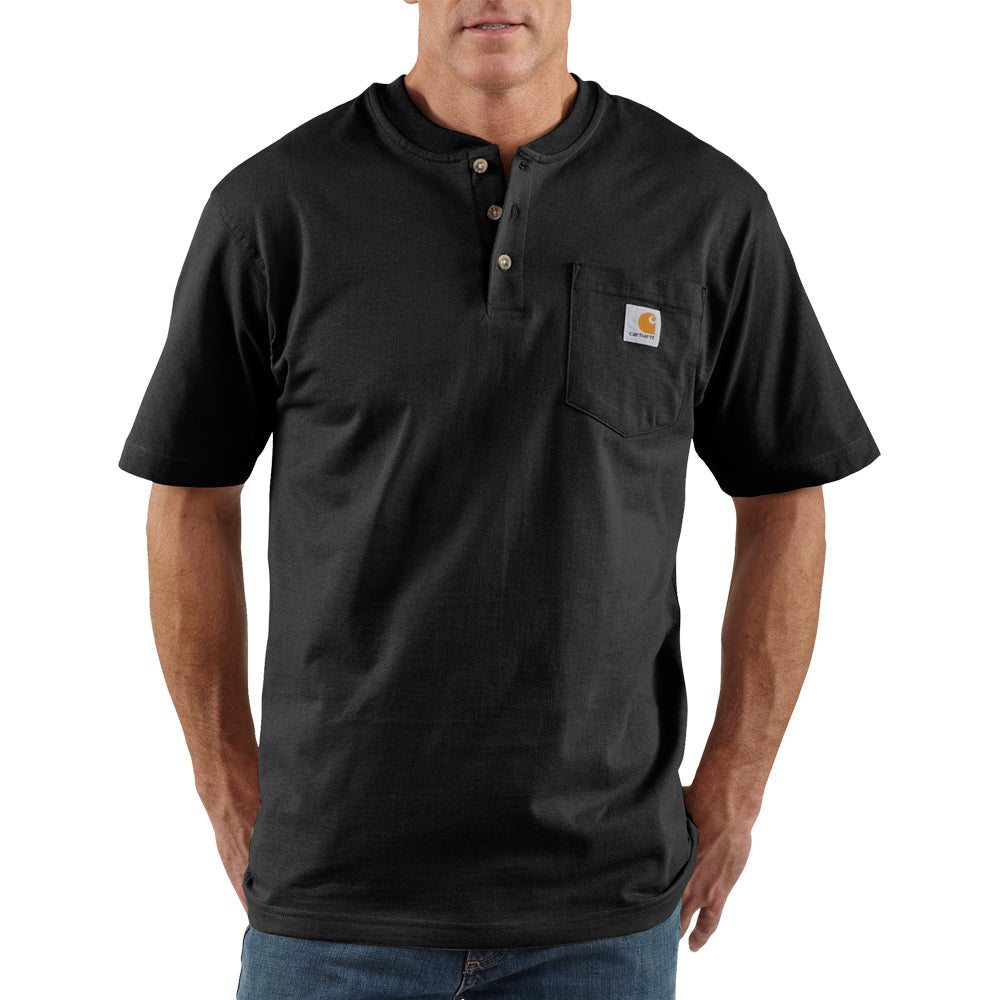 Carhartt Men&#39;s Short Sleeve Pocket Henley_Black - Work World - Workwear, Work Boots, Safety Gear