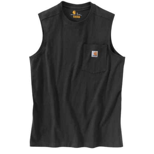 Carhartt Men's Relaxed Fit Sleeveless Pocket Tee Work Shirts Carhartt Black 2XL Reg
