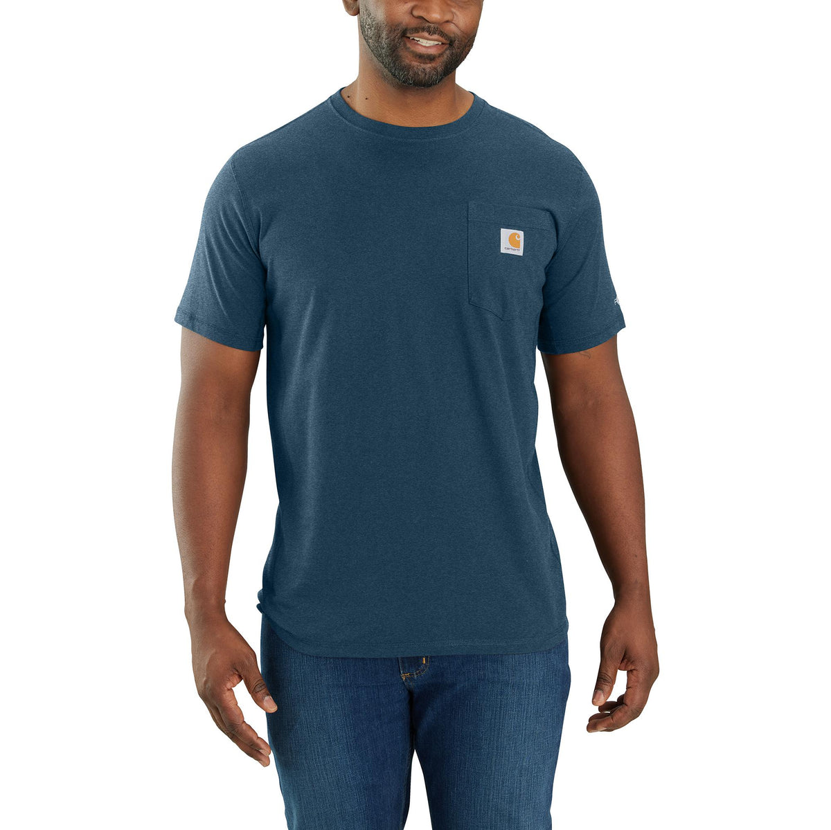 Carhartt Men&#39;s Force® Relaxed Fit Midweight Short Sleeve Pocket Tee_Light Huron Heather - Work World - Workwear, Work Boots, Safety Gear