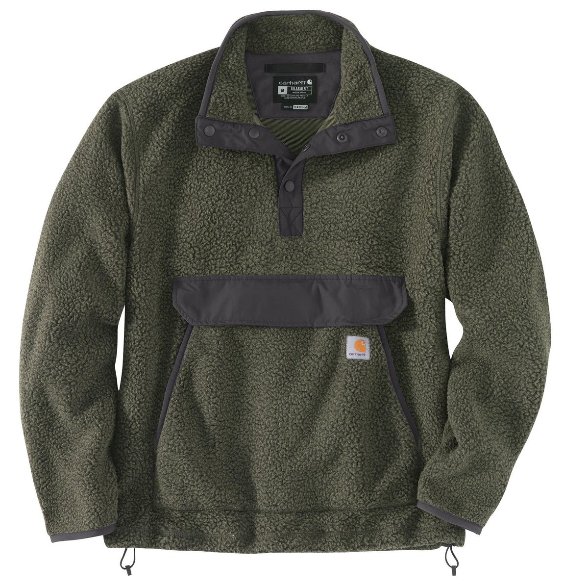 Carhartt Men's Relaxed Fit Snap Front Fleece Pullover Sweatshirts & Hoodies Carhartt