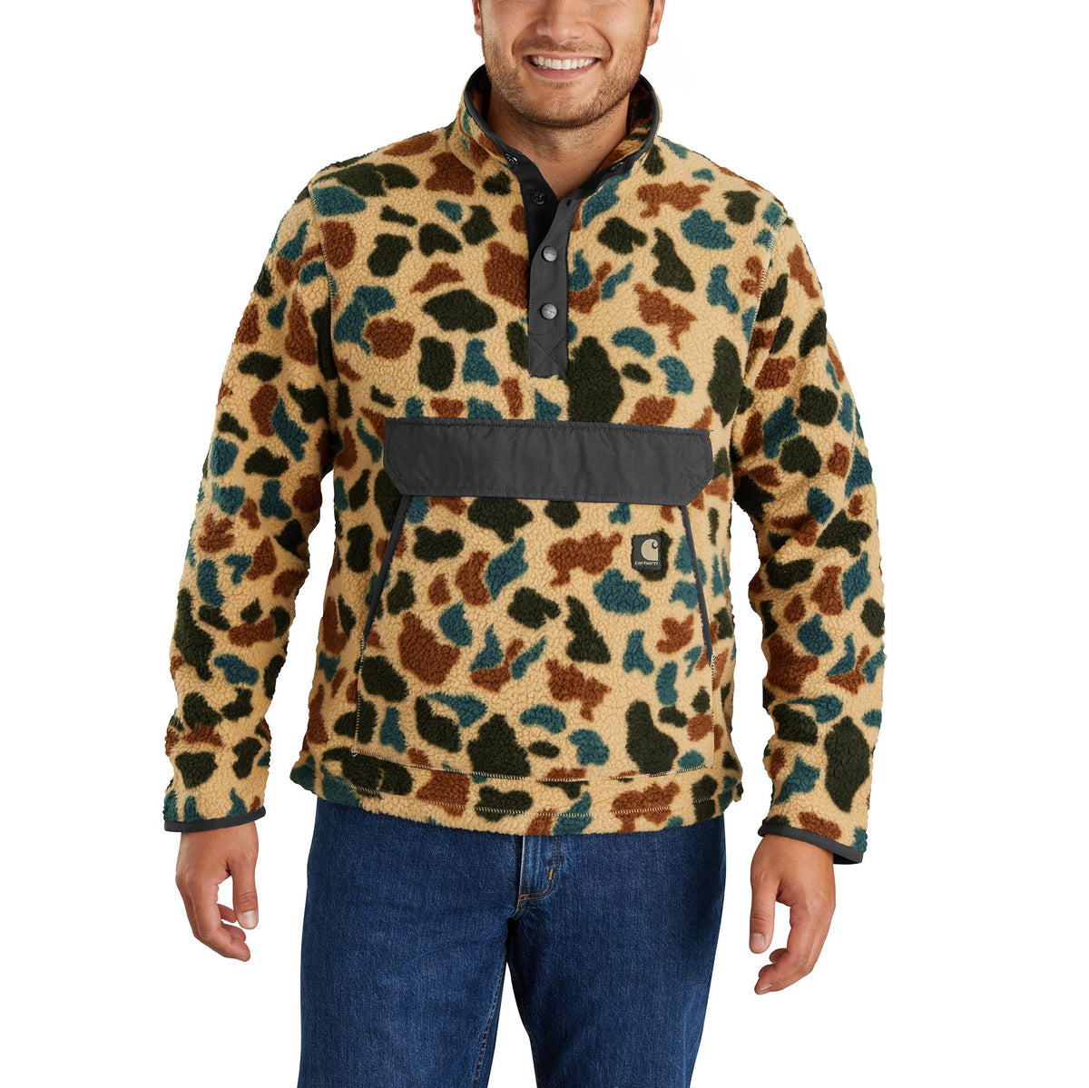 Carhartt Men's Relaxed Fit Snap Front Fleece Pullover Sweatshirts & Hoodies Carhartt