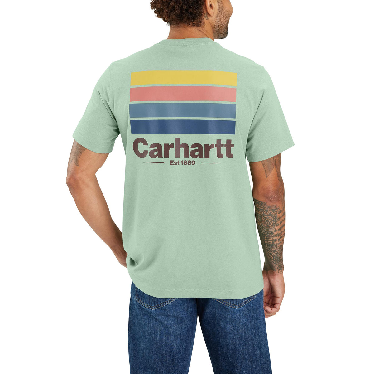 Carhartt Men's Relaxed Fit Heavyweight Short Sleeve Pocket Line Graphic T-Shirt T-Shirts Carhartt