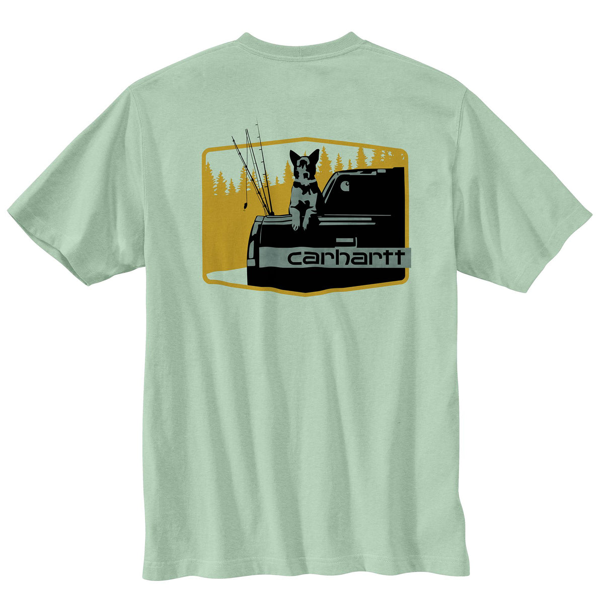 Carhartt Men's Loose Fit Heavyweight Short Sleeve Pocket Dog Graphic Tee T-Shirts Carhartt Jade Heather 2XL Reg