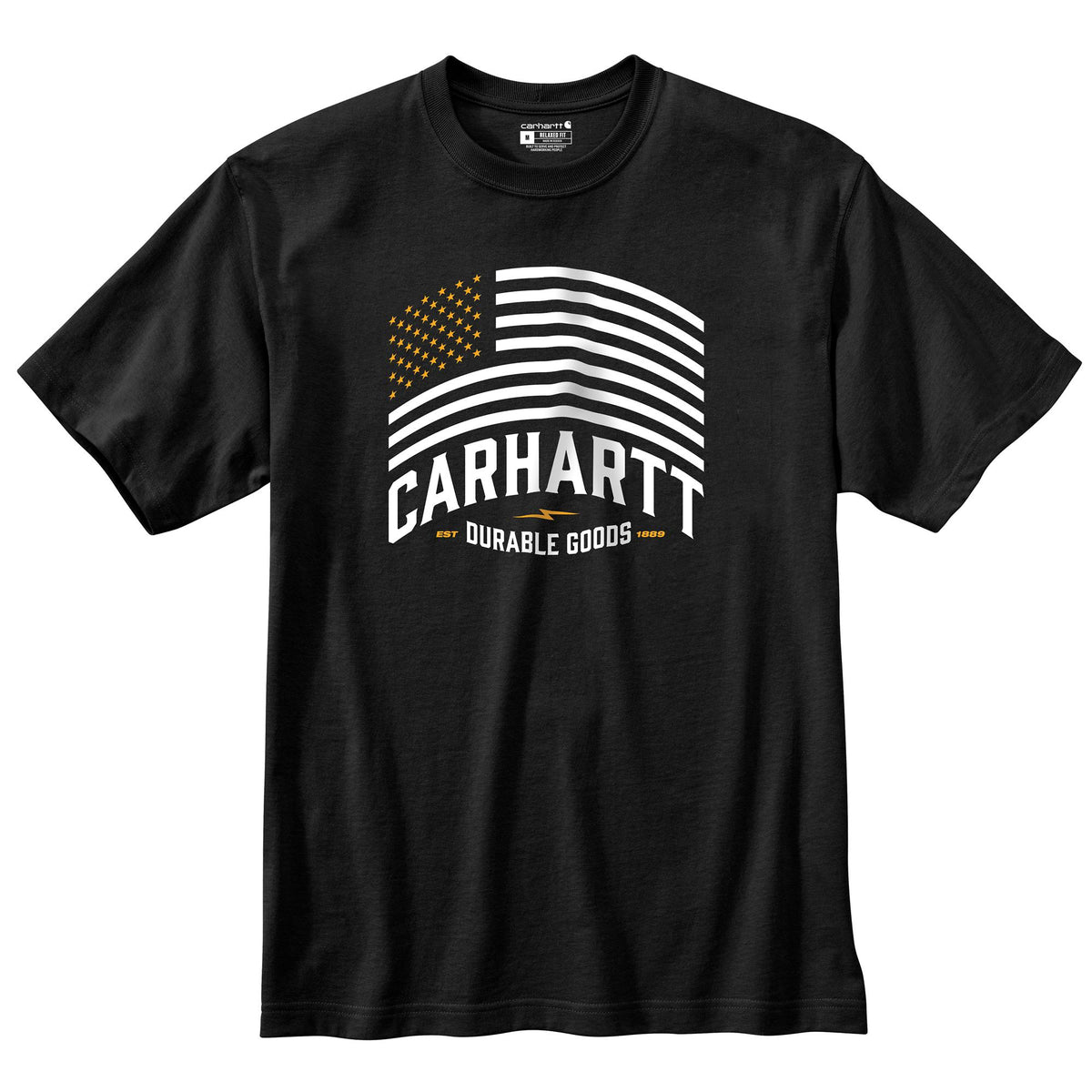 Carhartt Men's Relaxed Fit Midweight Short Sleeve Flag Graphic Tee T-Shirts Carhartt Black 2XL Reg