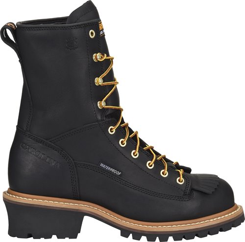 Carolina Men's Spruce Logger Waterproof 8" Work Boot Logger Boots Carolina Black 10 D