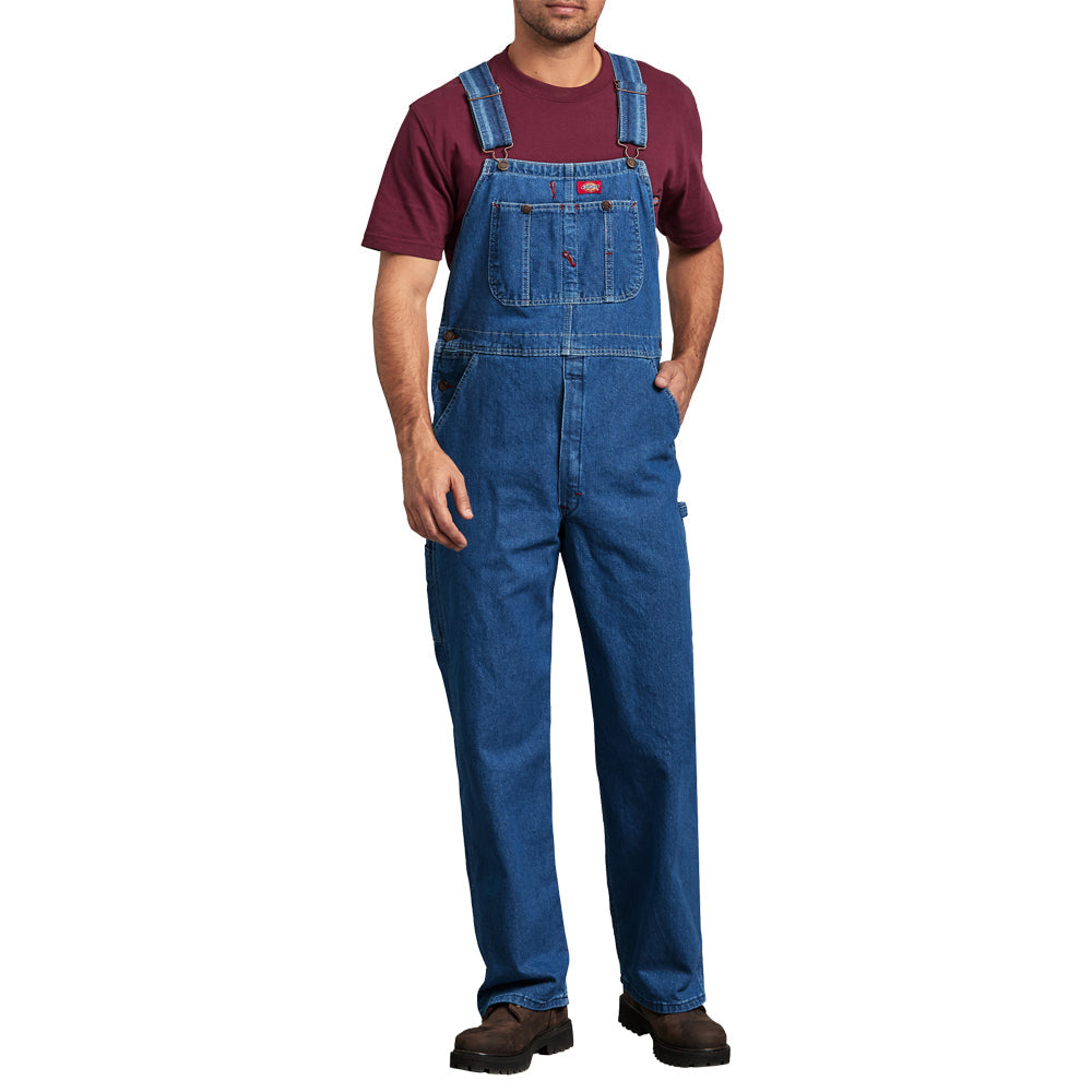 Dickies Men&#39;s Washed Denim Bib Overall - Work World - Workwear, Work Boots, Safety Gear