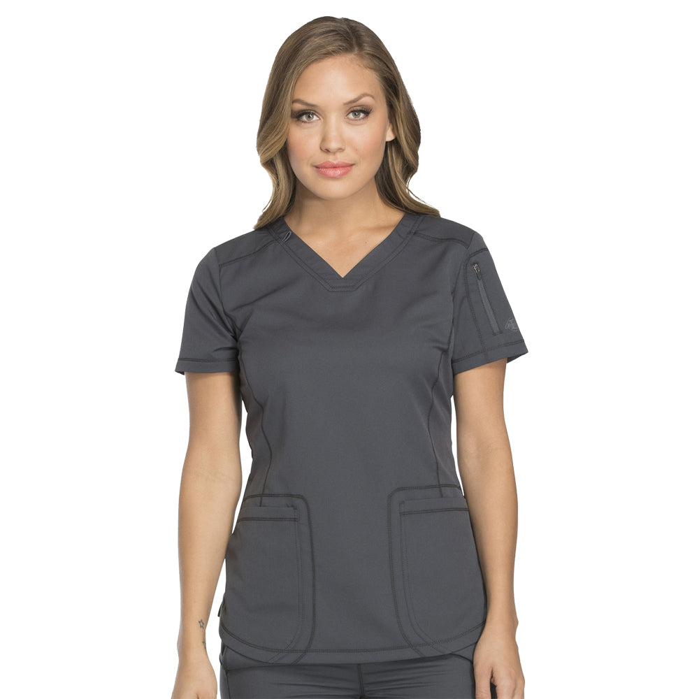 Dickies Women's Dynamix V-Neck Scrub Top Scrubs Dickies Pewter 2XL Reg