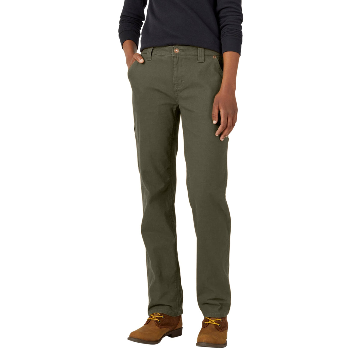 Dickies Women's Carpenter Duck Pant Pants Dickies Rinsed Moss Green 10 Reg