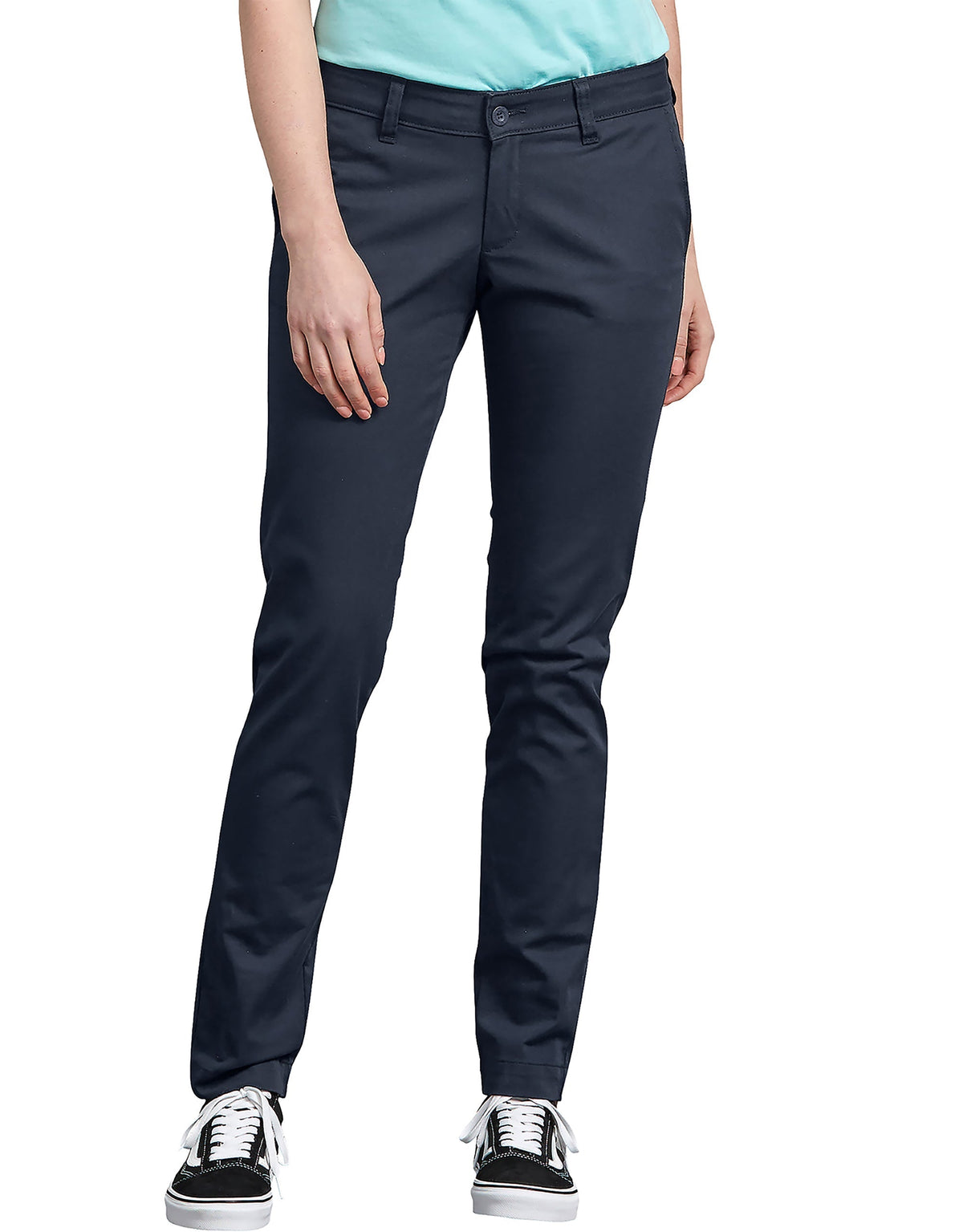 Dickies Women's Skinny Fit Stretch Twill Pant Pants Dickies Rinsed Dark Navy 10 Reg