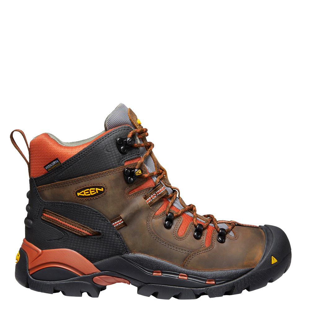 KEEN Utility Men's Pittsburgh 6" Waterproof Soft Toe Work Boot Work Boots KEEN Utility Cascade/Bombay Brown 10 2E