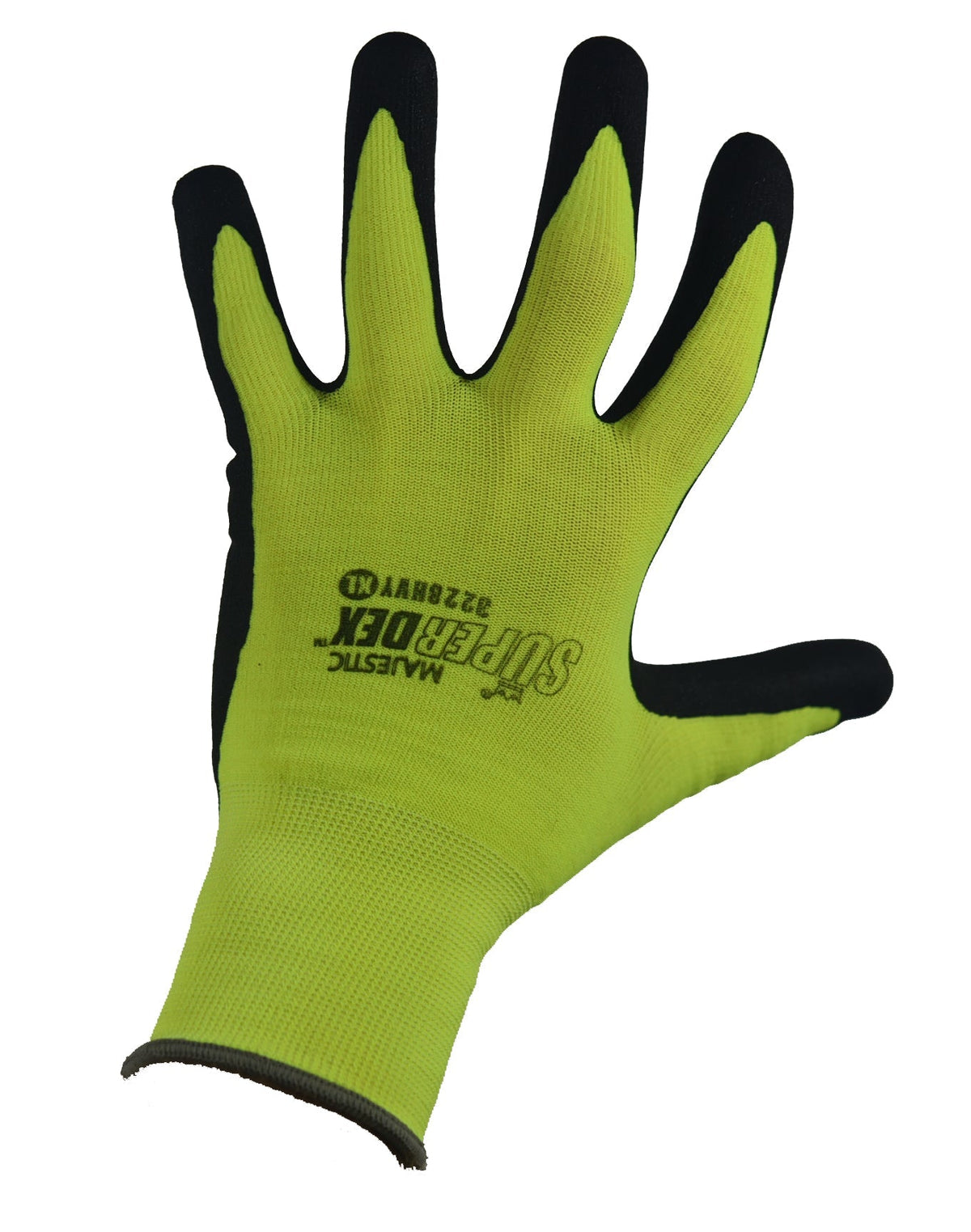 Majestic Men's SuperDex Micro Foam Hi-Vis Nitrile Palm Coated Glove Gloves Majestic Hi-Vis Yellow 2XL