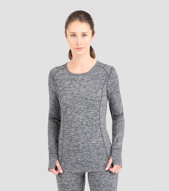 Terramar Women's Cloud Nine Thermal Top Thermals & Underwear Terramar Dark Grey Melange L Reg