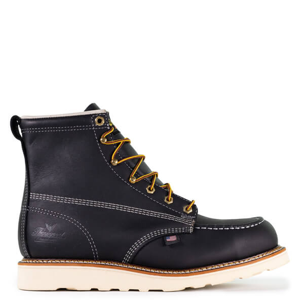 Thorogood Men's Moc Toe MAXWear Wedge™ 6" Steel Toe Work Boot_Black - Work World - Workwear, Work Boots, Safety Gear