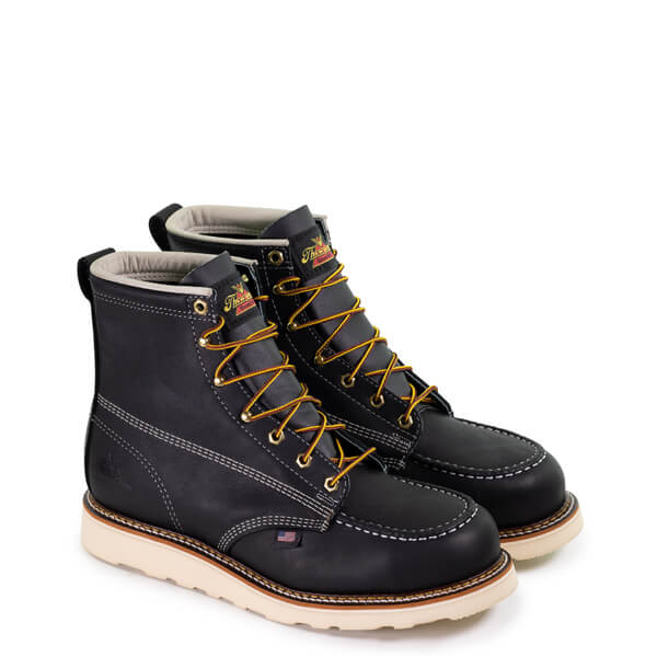 Thorogood Men&#39;s Moc Toe MAXWear Wedge™ 6&quot; Steel Toe Work Boot_Black - Work World - Workwear, Work Boots, Safety Gear