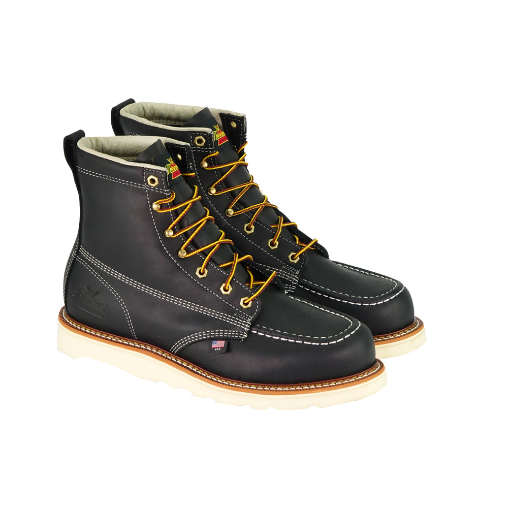 Thorogood Men&#39;s Moc Toe MAXWear Wedge™ 6&quot; Soft Toe Work Boot_Black - Work World - Workwear, Work Boots, Safety Gear