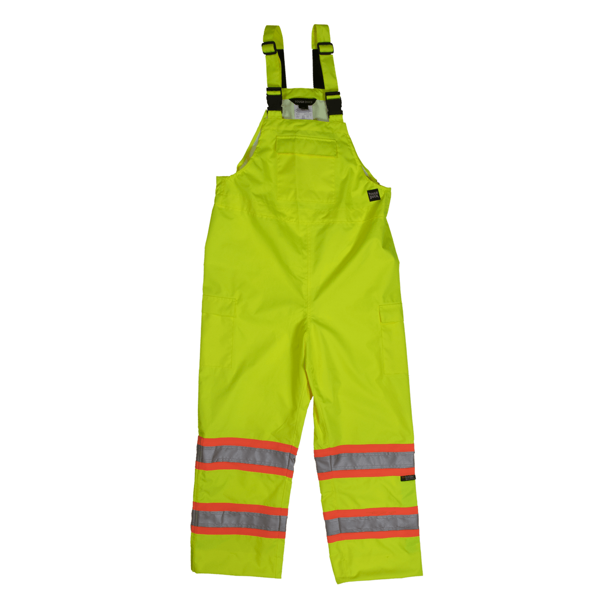 Tough Duck Class E Hi-Vis Waterproof Safety Rain Bib Overall Bibs & Overalls Tough Duck Fluorescent Green 2XL Reg