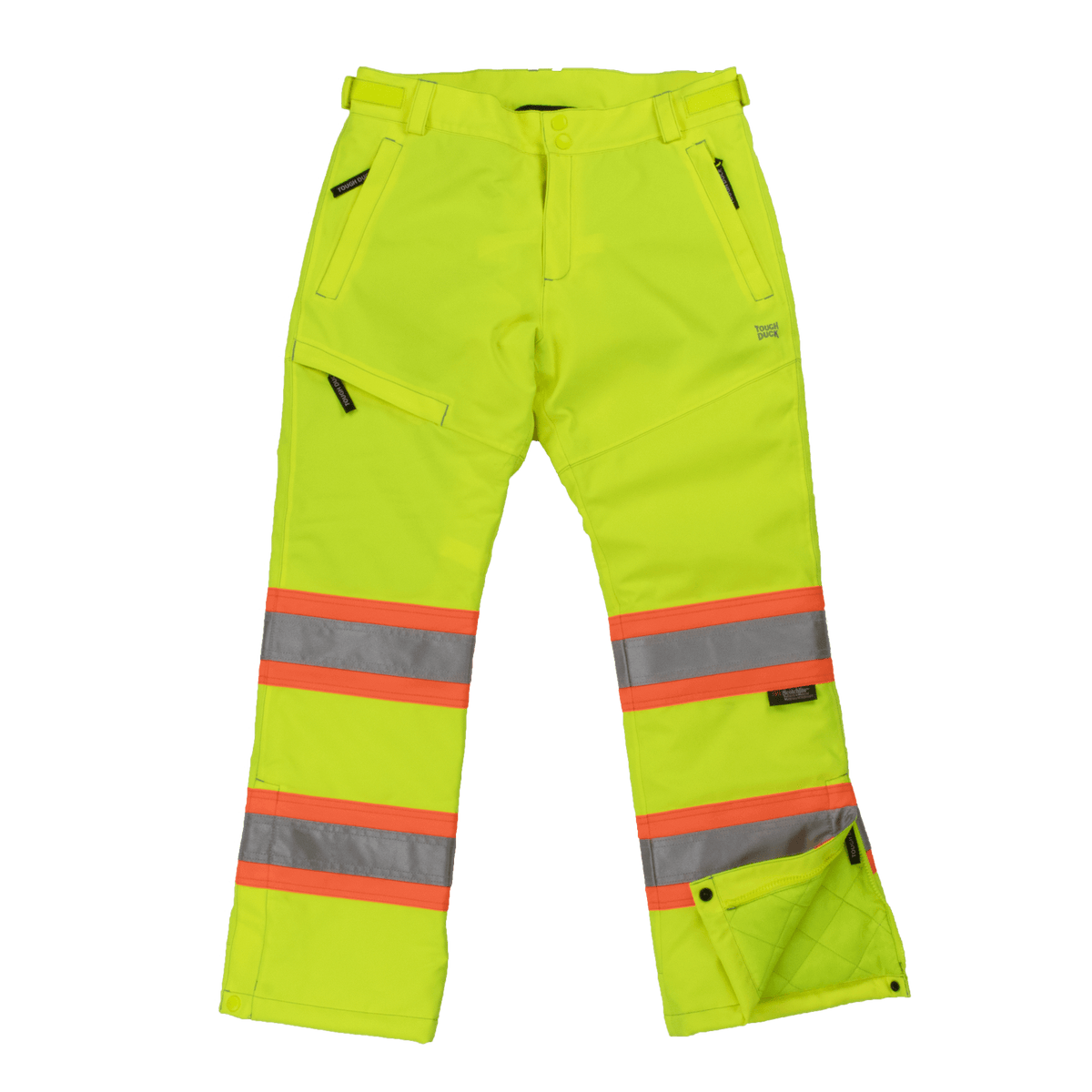 Tough Duck Women's Insulated Flex Class E Hi-Vis Waterproof Safety Pant Rainwear Tough Duck Fluorescent Green XS Reg