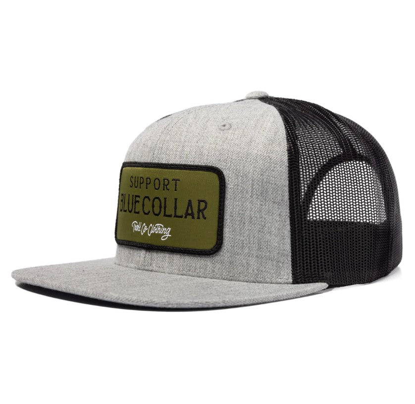 Troll Co. Men's Barricade "Support Blue Collar" Patch Mesh Snapback Hat Hats & Caps Troll Co.