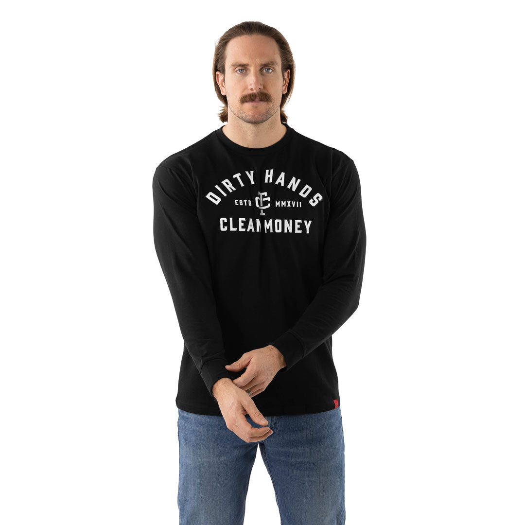 Troll Co. Men&#39;s &quot;Dirty Hands Clean Money&quot; Classic Long Sleeve T-Shirt - Work World - Workwear, Work Boots, Safety Gear