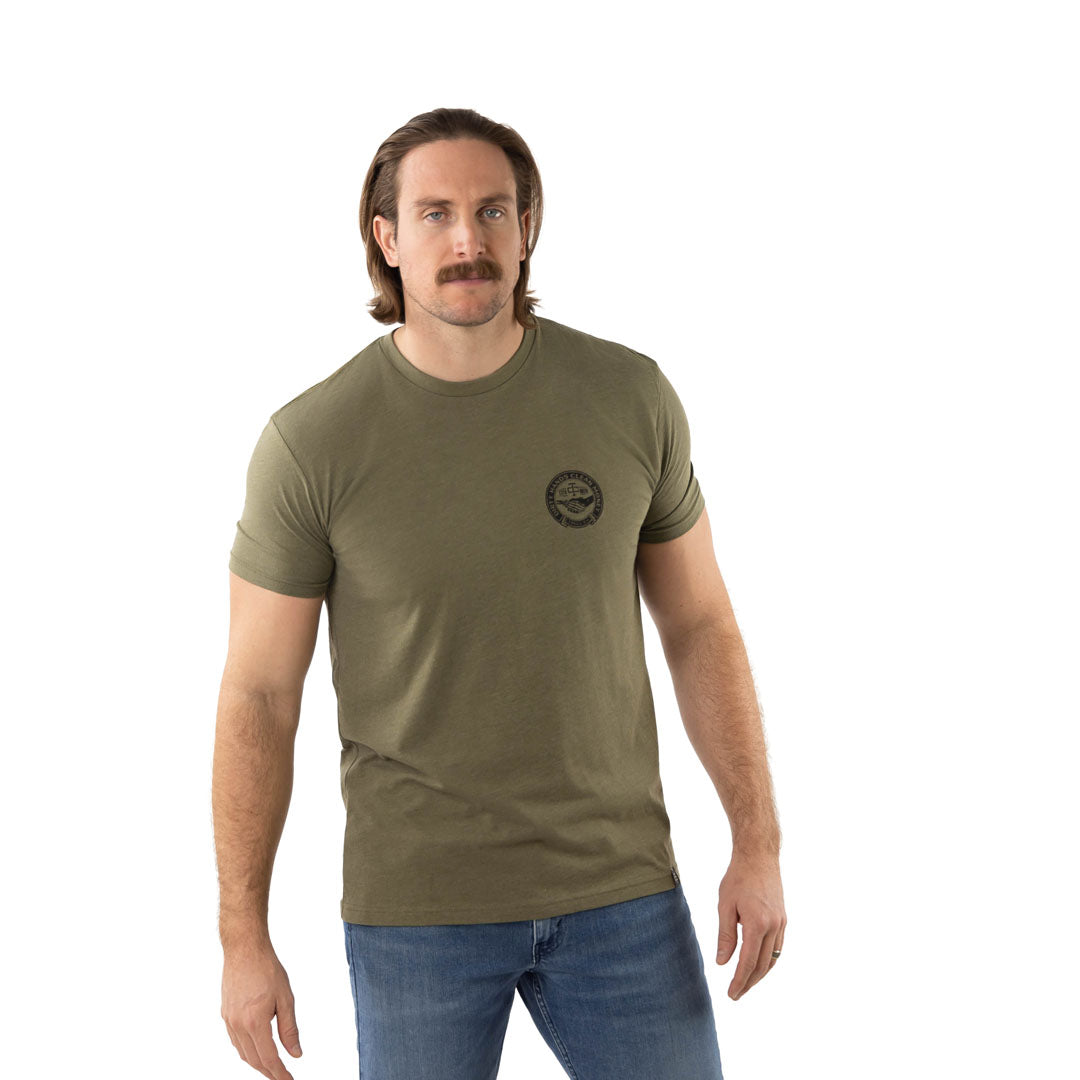 Troll Co. Men's "Dirty Hands Clean Money" Haggler Short Sleeve T-Shirt T-Shirts Troll Co. Military Green 2XL Reg