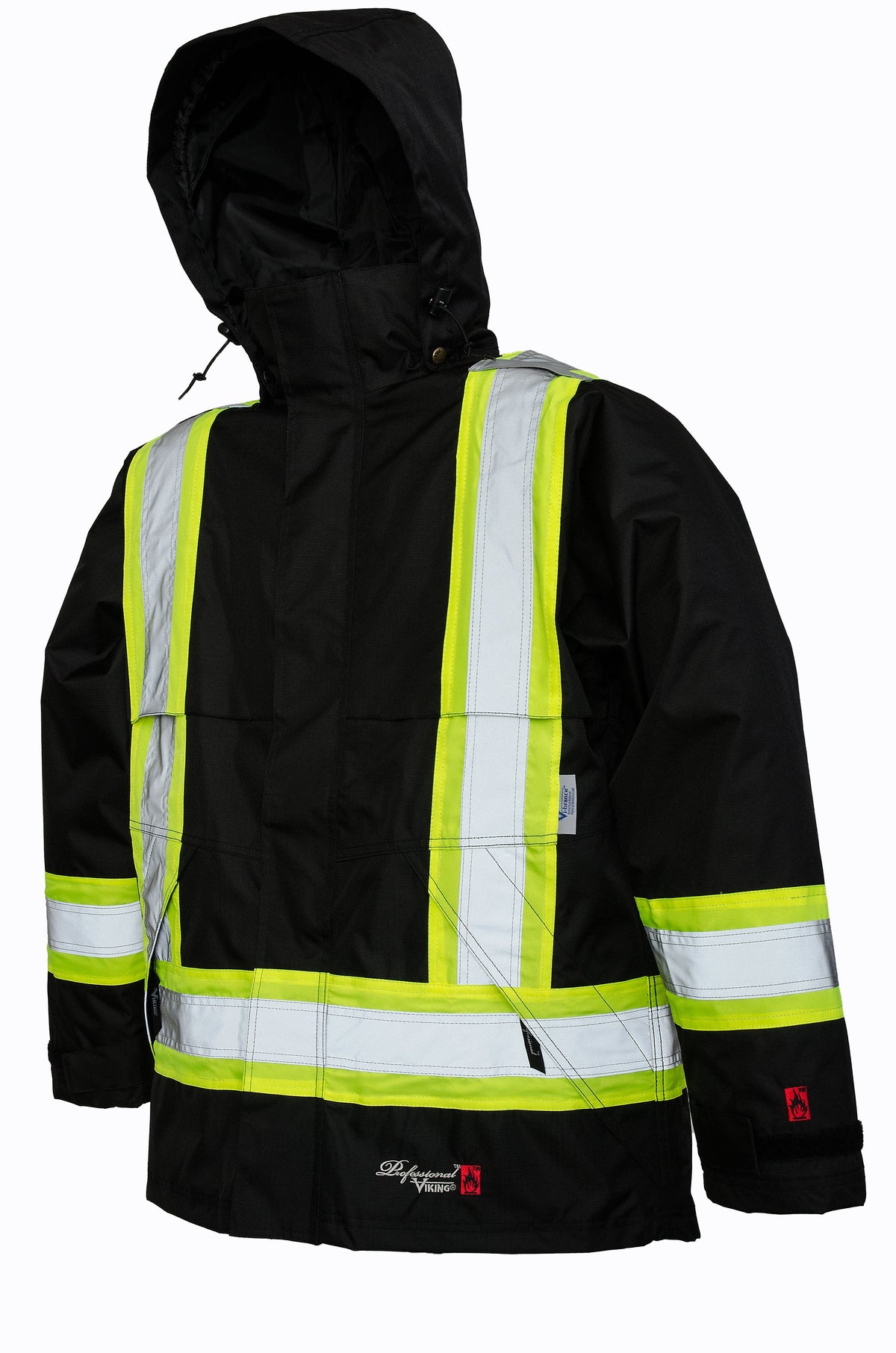 Viking Men&#39;s Professional® Journeyman Hi-Vis Class 1 Waterproof FR Trilobal Rip-Stop Hooded Jacket - Work World - Workwear, Work Boots, Safety Gear