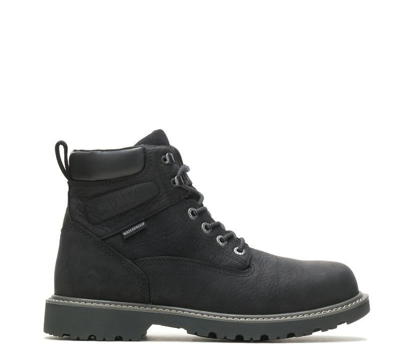 Wolverine Men's Floorhand Waterproof 6" Work Boot Work Boots Wolverine Black 10 M