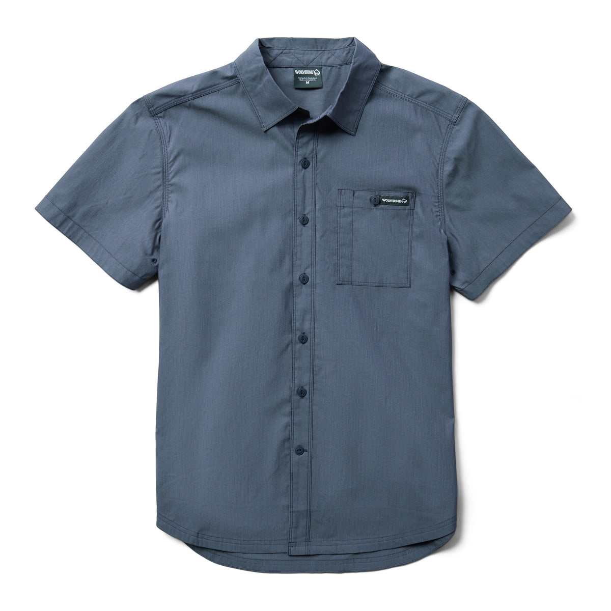 Wolverine Men&#39;s Grayson Button-Down Chambray Short Sleeve Work Shirt - Work World - Workwear, Work Boots, Safety Gear