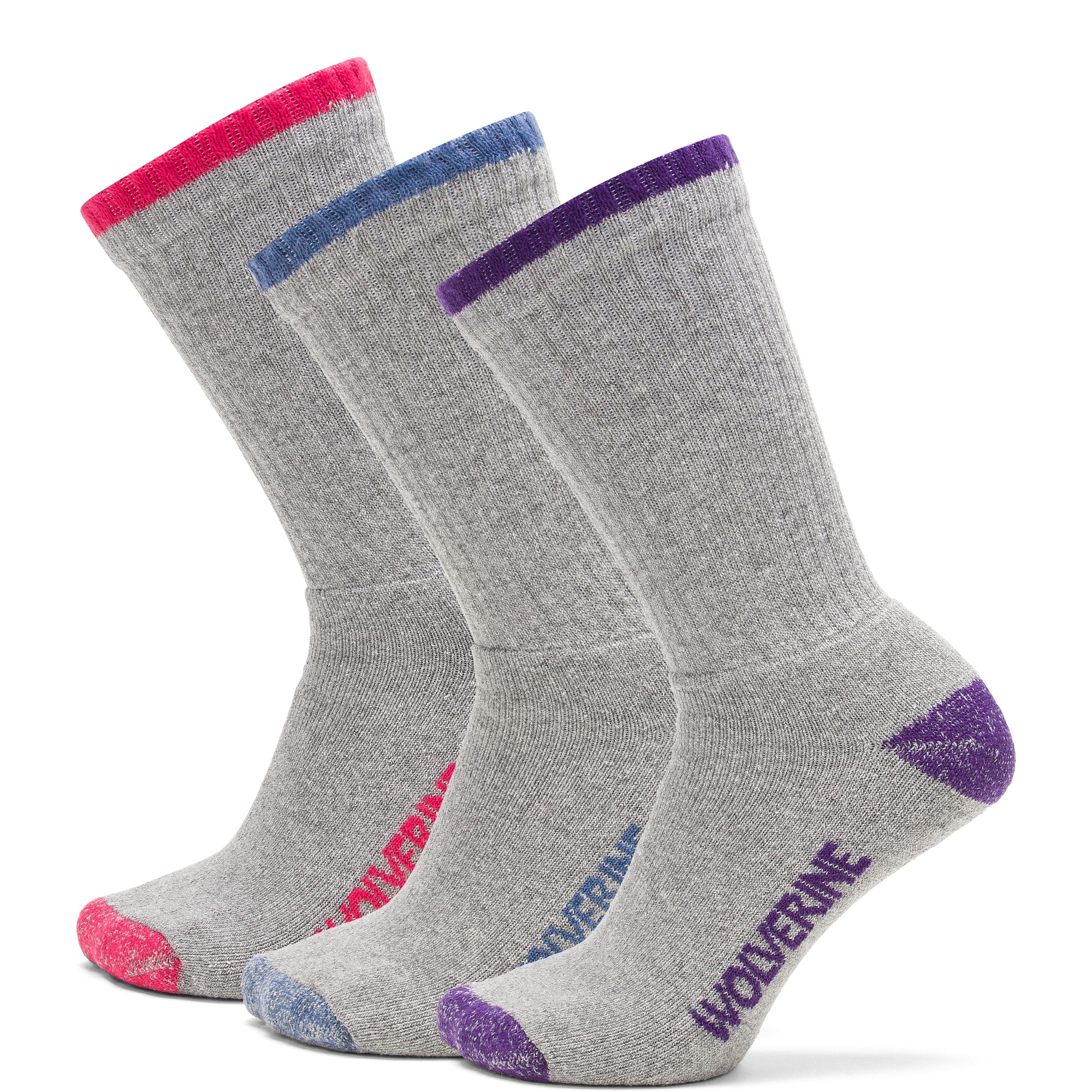 Wolverine Women's Cotton Crew Sock (3 Pack) - Work World - Workwear, Work Boots, Safety Gear