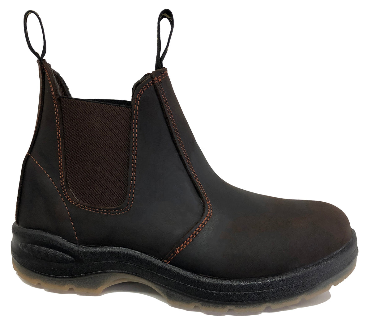 Work Zone Unisex Elastic Pull-on 6" Soft Toe Work Boot Slip-On Shoes & Clogs Work Zone Black 12 M